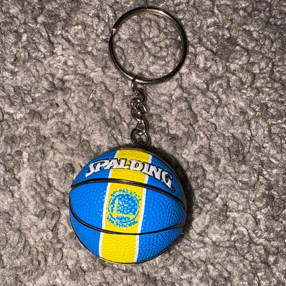 Spalding Blue and Yellow Mini Basketball Keychain